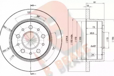 R BRAKE 78rbd13806 -  Тормозной диск